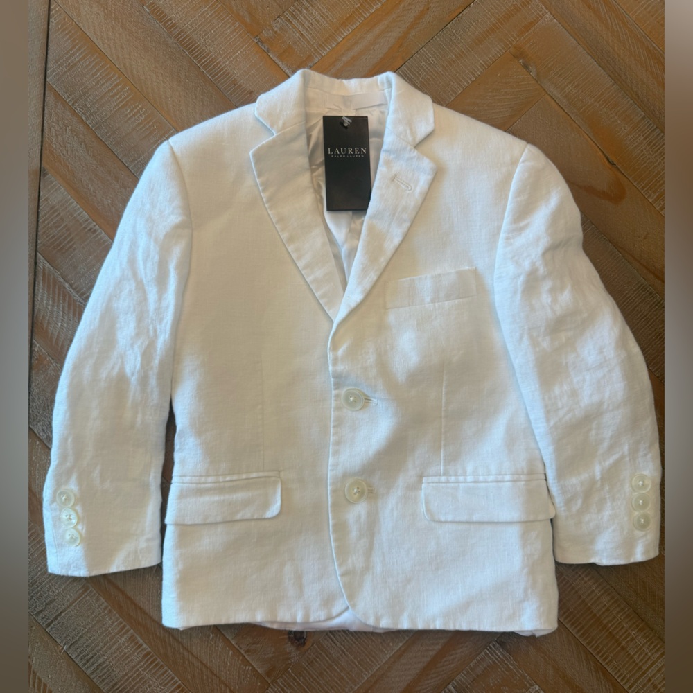 Ralph Lauren White Linen Kids Blazer 5t NWT